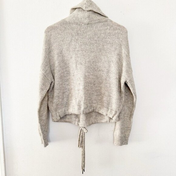 H&M Gray Pullover Sweater Lightweight Alpaca Blend Cowl Neck Slouchy Relax Fit - Picture 2 of 10